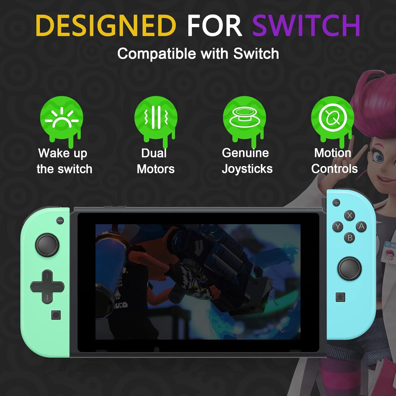 Joy-Con for Nintendo Switch/OLED/Lite (Blue and Green)