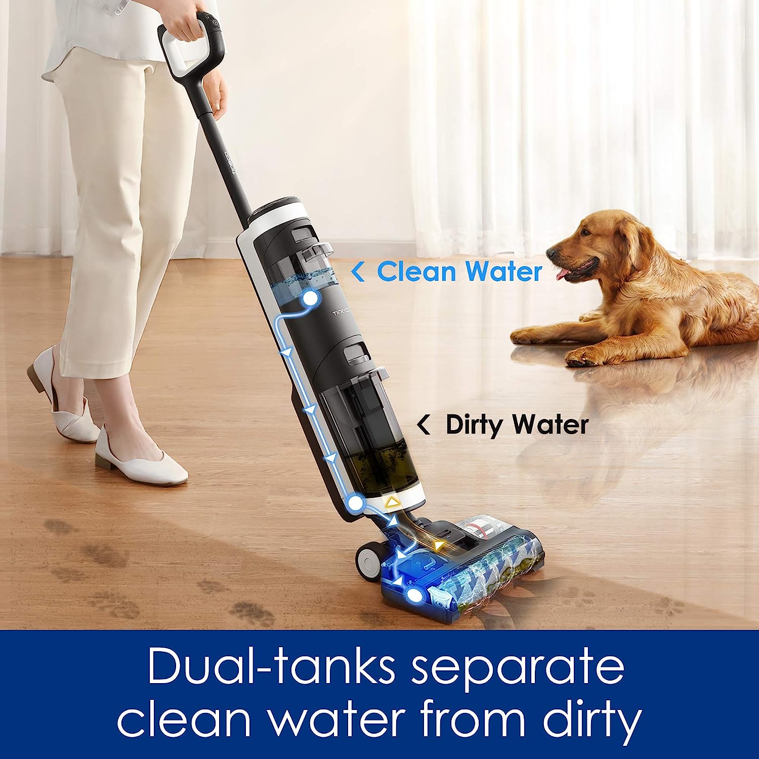 Tineco Floor One S3 Cordless Hardwood Floors Cleaner, Lightweight Wet Dry Vacuum Cleaners