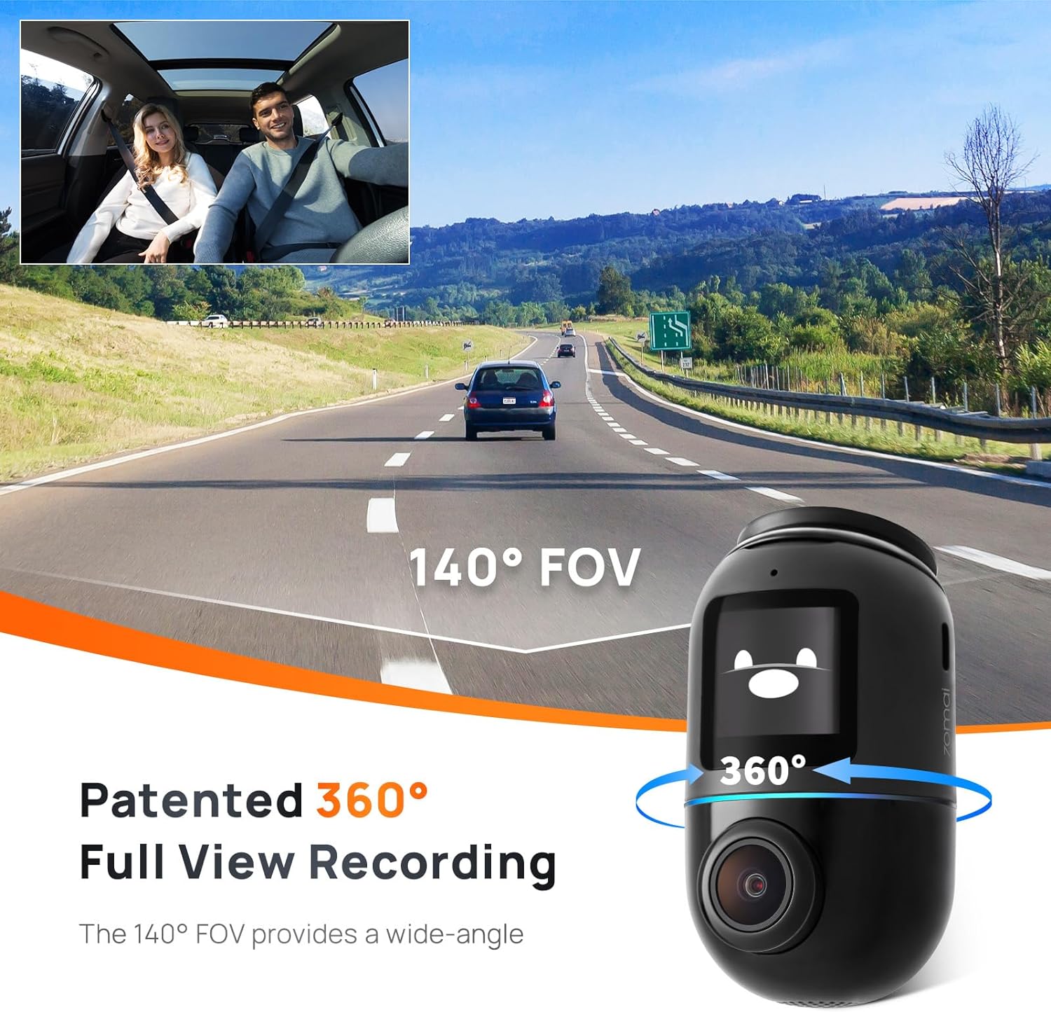 70mai Dash Cam Omni, 360° Rotating