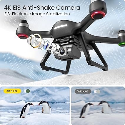 Holy Stone HS700E GPS Drone for Adults with Cameras 4K UHD, EIS Anti Shake 130°FOV Camera Drone, Quadcopter with 5GHz FPV Transmission, Brushless Motor, Easy Auto Return Home, Follow Me, 2 Batteries and Carrying Case Included