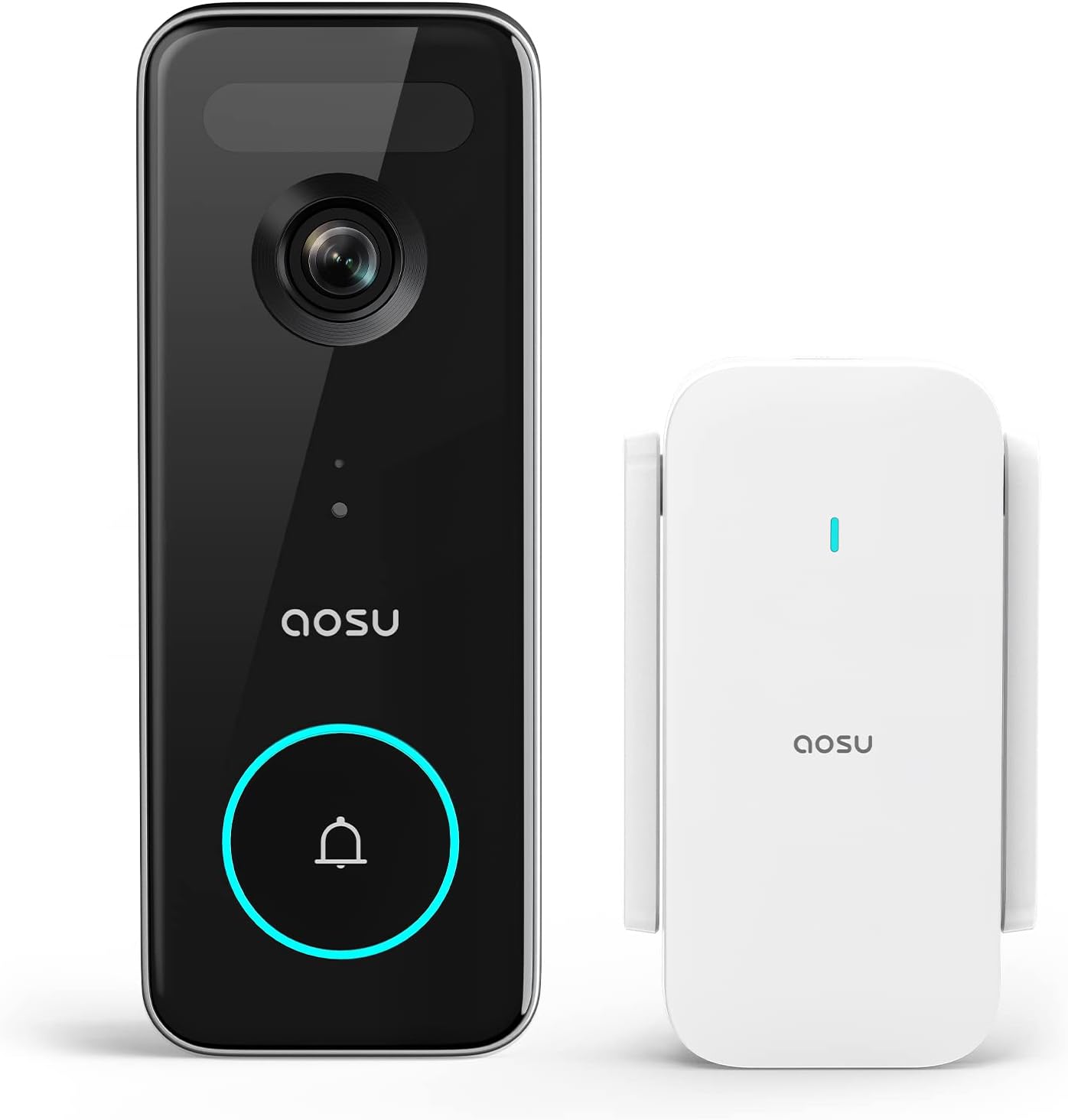 Doorbell Camera Wireless, aosu 5MP Ultra HD, No Monthly Fee, 3D Motion Detection Video Doorbell with Homebase, Enhanced (2.4/5 GHz) WiFi, 180-Day Battery Life, Work with Alexa & Google Assistant