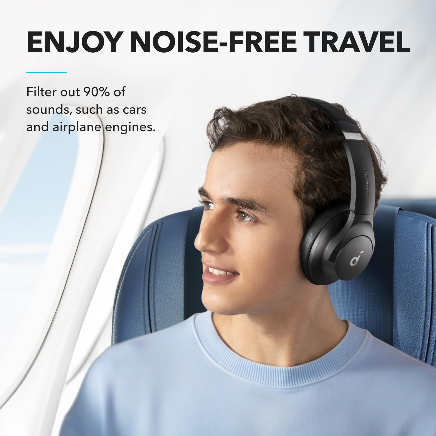 soundcore by Anker Q20i Hybrid Active Noise Cancelling Headphones, Wireless Over-Ear Bluetooth, 40H Long ANC Playtime, Hi-Res Audio, Big Bass,