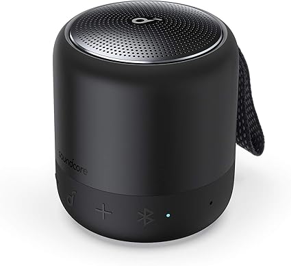 Soundcore Mini 3 Bluetooth Speaker by Anker, BassUp and PartyCast Technology, USB-C, Waterproof IPX7, and Customizable EQ