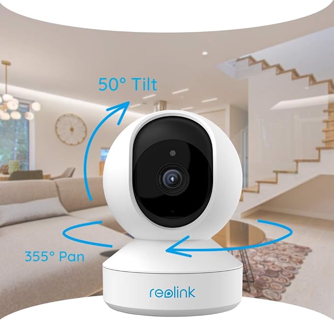 REOLINK Wireless Security Camera, E1 3MP HD Plug-in Indoor WiFi Camera for Home Security/Baby Monitor/Pets, Smart Detection, Local Storage, Pan Tilt, Night Vision, Works with Alexa/Google Assistant