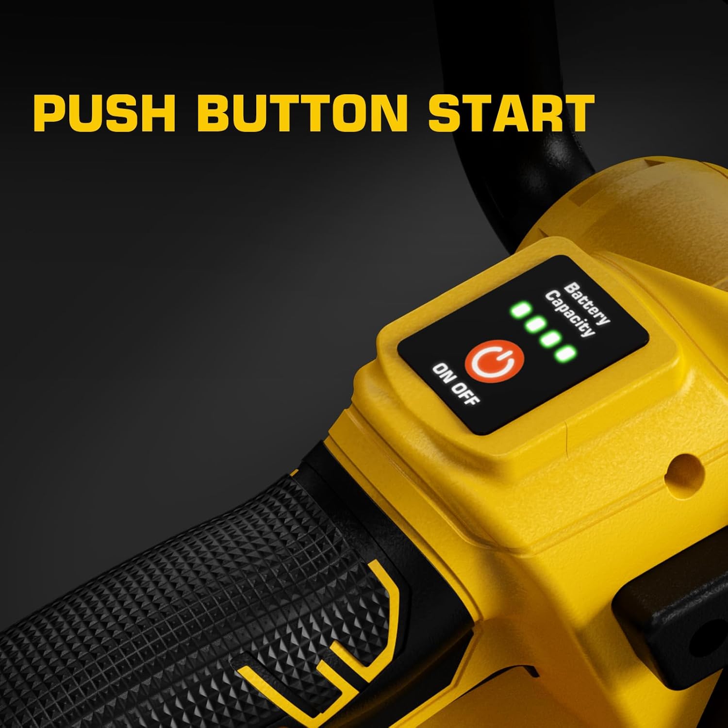 BITOON 12-Inch Cordless Chainsaw – Brushless Electric Chain Saw with Auto-Oiler, 2× 4.0Ah Batteries & Charger, Portable 12″ Chainsaw for Wood & Branch Cutting (Yellow)