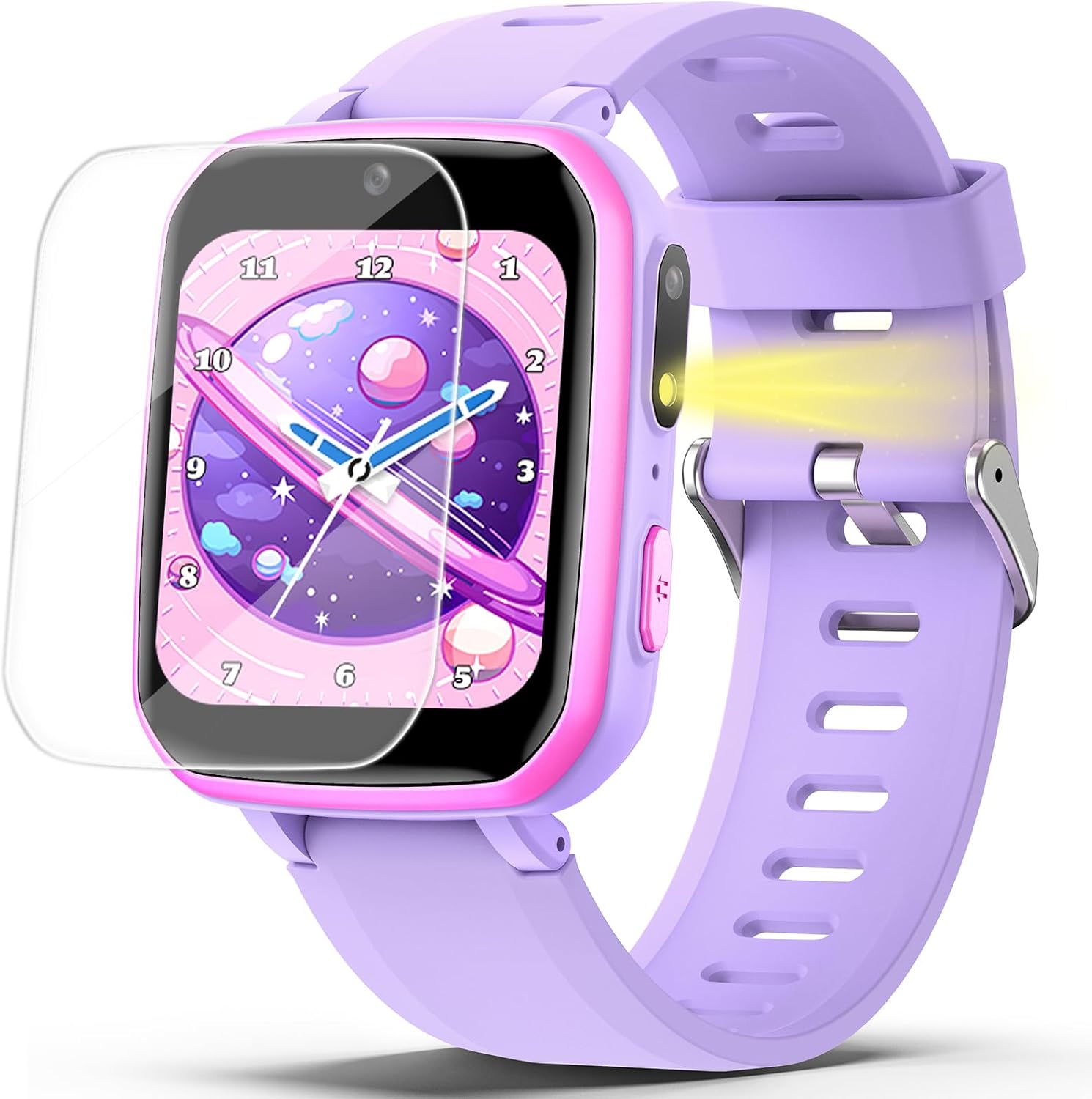 Kids Smart Watch – Purple Touchscreen Toy Watch with 26 Puzzle Games, Dual Camera, Music Player, Pedometer, Video Recorder, Flashlight, Alarm Clock for Boys & Girls Ages 4-12
