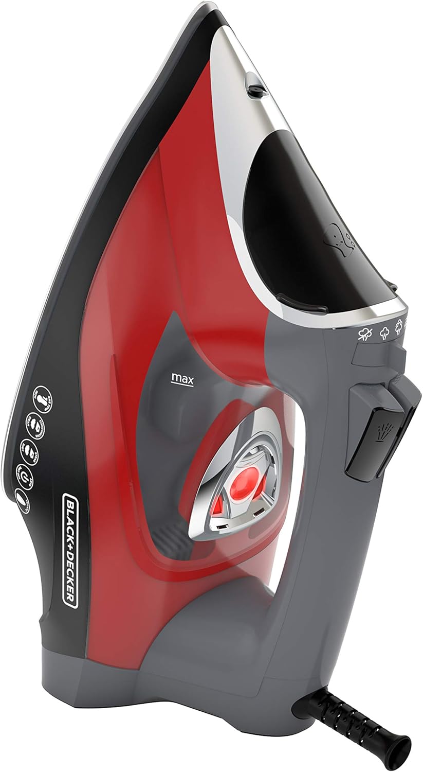 BLACK+DECKER Digital LED Clothing Iron – Auto Shut-Off, Spray Mist, Steam Burst, Anti-Drip, Self-Cleaning, 3-Way Safety System