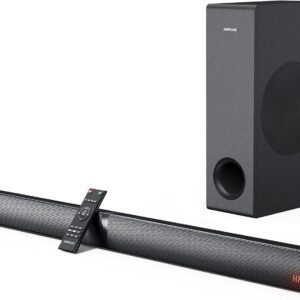Anflag 2.1CH Sound Bar for TV with Subwoofer – Bluetooth 5.0, 5 EQ Modes,