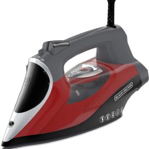 BLACK+DECKER Digital LED Clothing Iron – Auto Shut-Off, Spray Mist, Steam Burst, Anti-Drip, Self-Cleaning, 3-Way Safety System