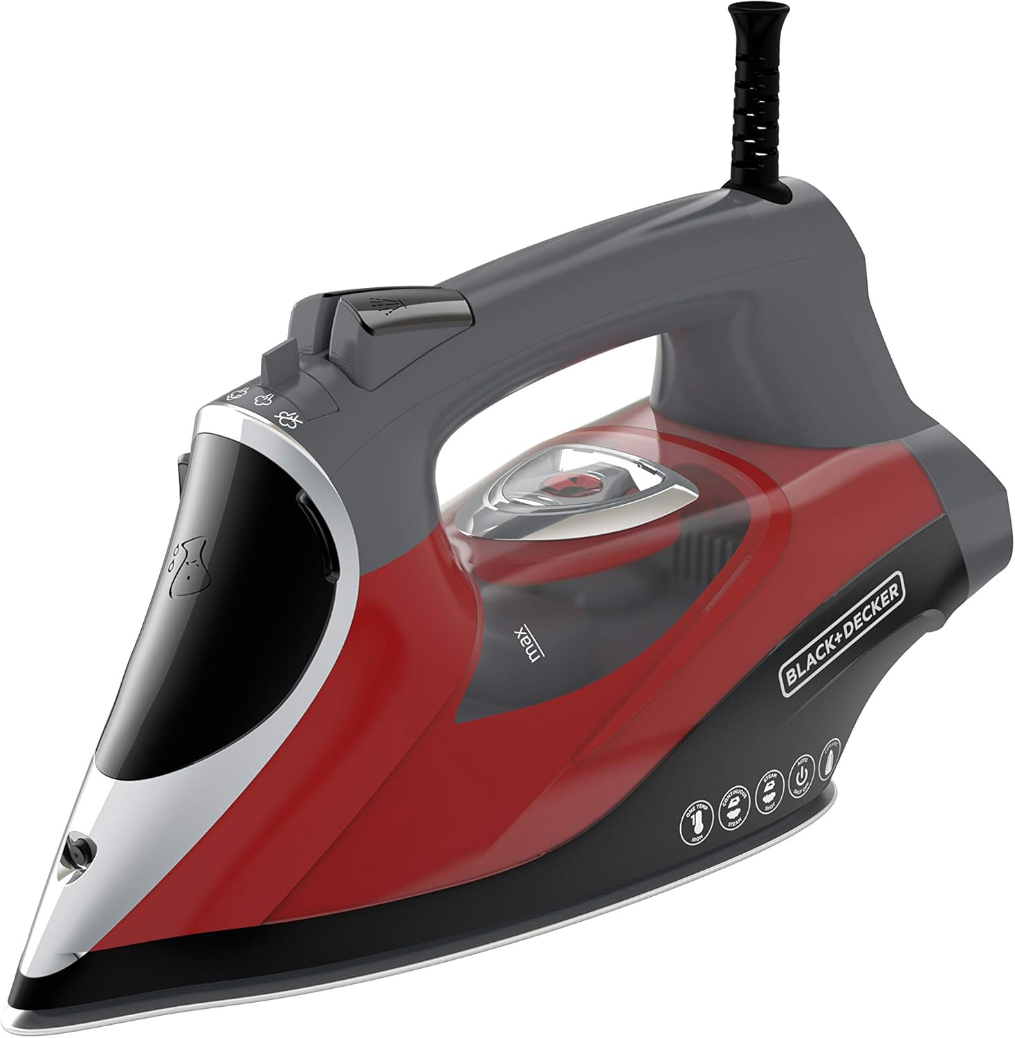 BLACK+DECKER Digital LED Clothing Iron – Auto Shut-Off, Spray Mist, Steam Burst, Anti-Drip, Self-Cleaning, 3-Way Safety System