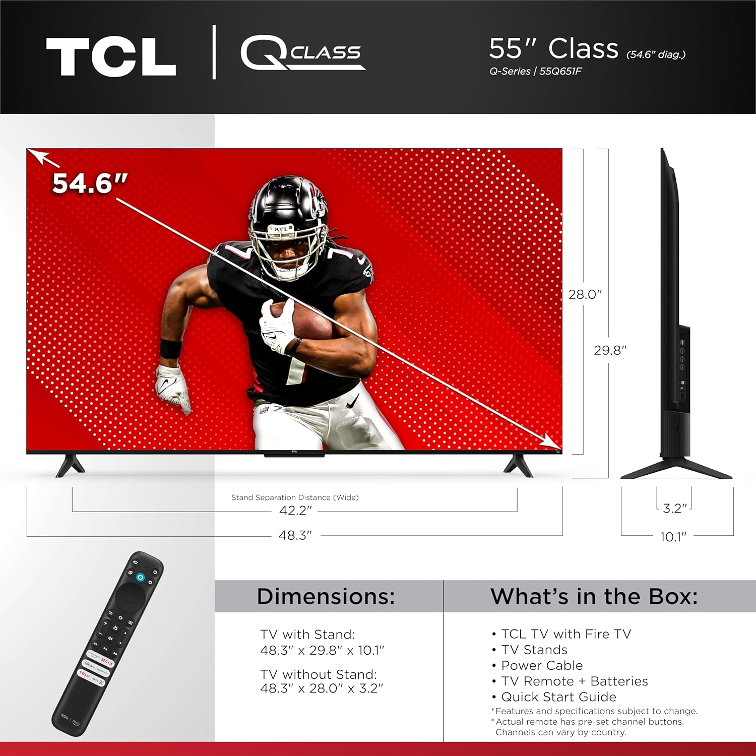 TCL 55-Inch Q6 QLED 4K UHD Smart TV (PICKUP ONLY)