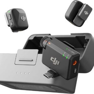 DJI Mic Mini (2 TX + 1 RX + Charging Case), Wireless Lavalier Microphone for Camera/iPhone/Android, Ultralight, Detail-Rich Audio, 48h Use, Noise Cancelling, Automatic Limiting, Vlog, Streaming