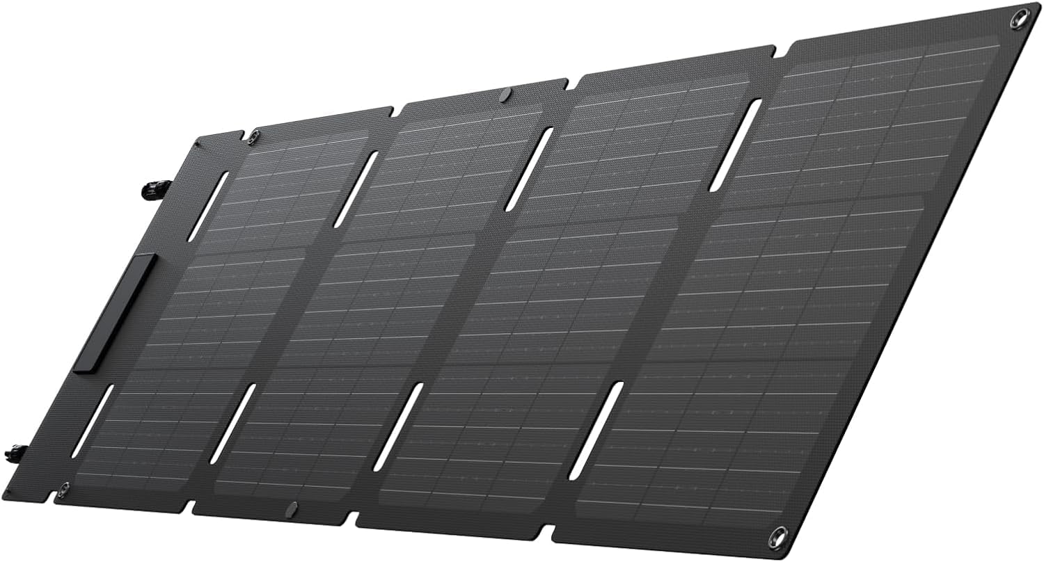 EF ECOFLOW 45W Portable Solar Panel, 25% High Conversion Efficiency, N Type Solar Cell for Power Plants, Camping, Foldable Hanging Lightweight